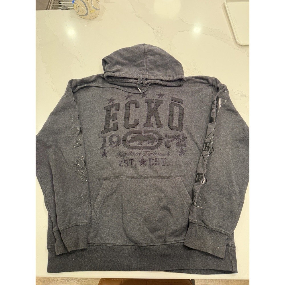 Ecko Unltd Men's Hoodie Gray X-Large Pullover Hooded Long Sleeve